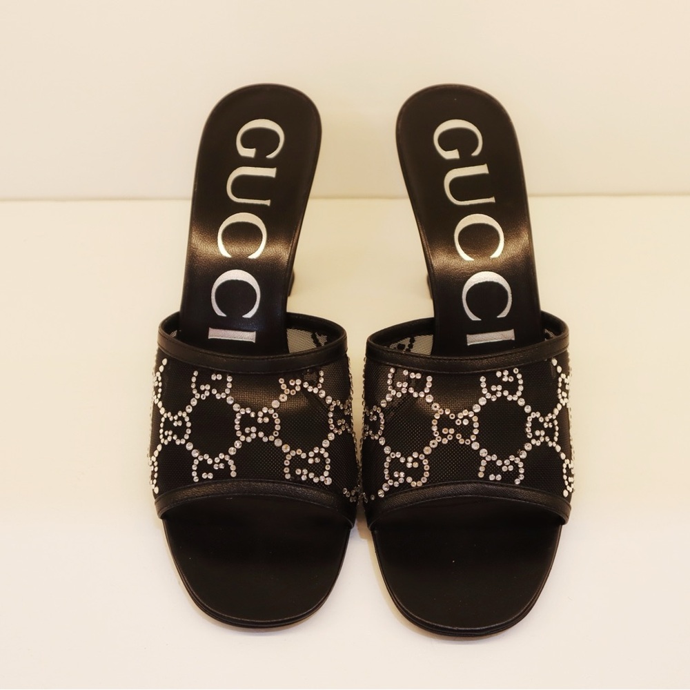 Gucci Black and Silver Women's Mules